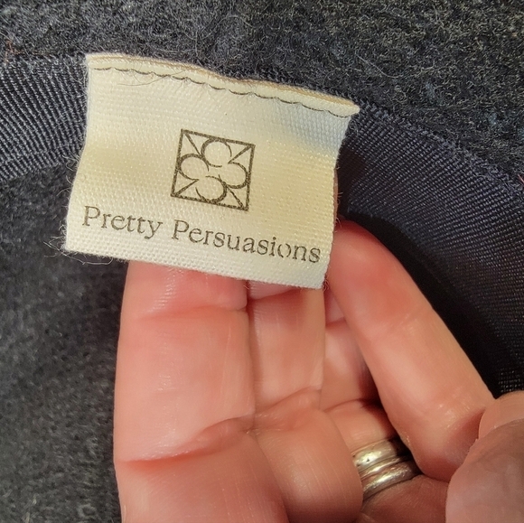 Pretty Persuasions Black wool blend Wide Brim Fedora Winter Hat Women's OS - Picture 12 of 15